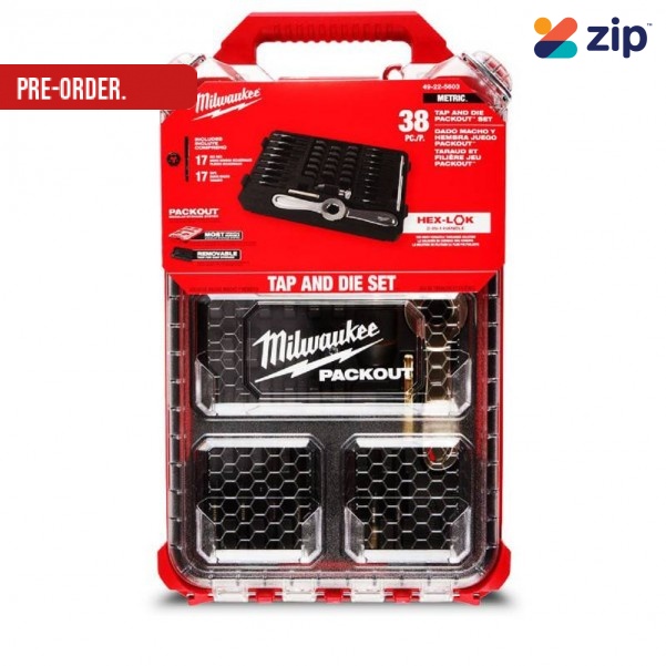 Milwaukee 49225603 - 38pce Metric Tap and Die PACKOUT Set 